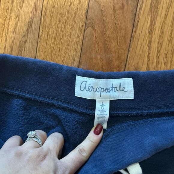 Vintage Aeropostale Women's Navy and Blue Joggers-tracksuits - Picture 3 of 3